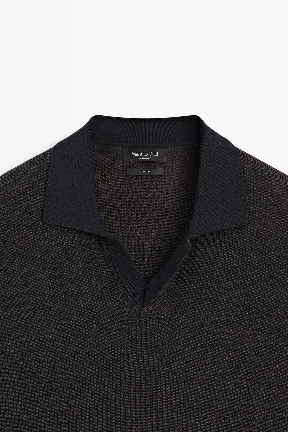 картинка Поло-свитер Massimo Dutti 100% Cotton Knit, темно-синий от магазина Одежда+
