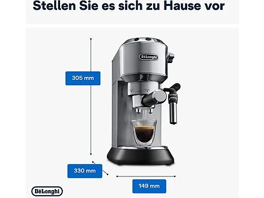 картинка Кофеварка рожковая DeLonghi Dedica Style EC685.M, серебристый от магазина Одежда+