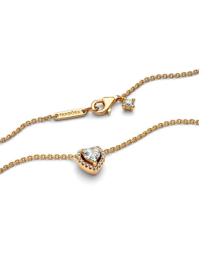 картинка Ожерелье Pandora Sparkling Heart Collier Necklace, золото от магазина Одежда+