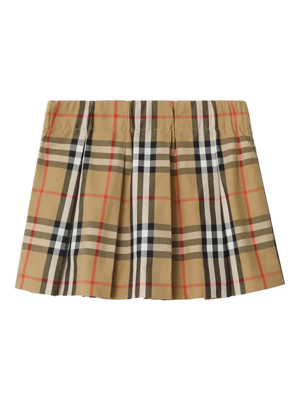 картинка Плиссированная юбка в клетку Burberry Kids, бежевый от магазина Одежда+
