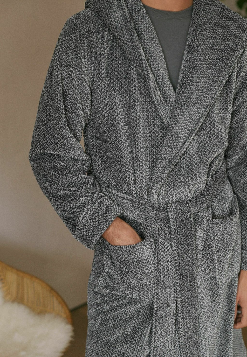 картинка Халат Next HOODED REGULAR FIT, серый от магазина Одежда+