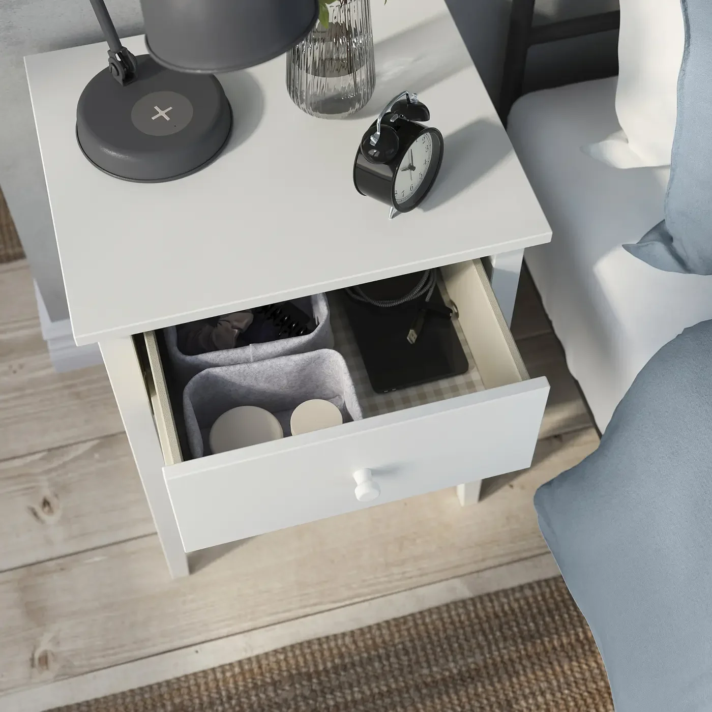 картинка Прикроватная тумба IKEA GULLABERG, 53x43x69 см, белый от магазина Одежда+