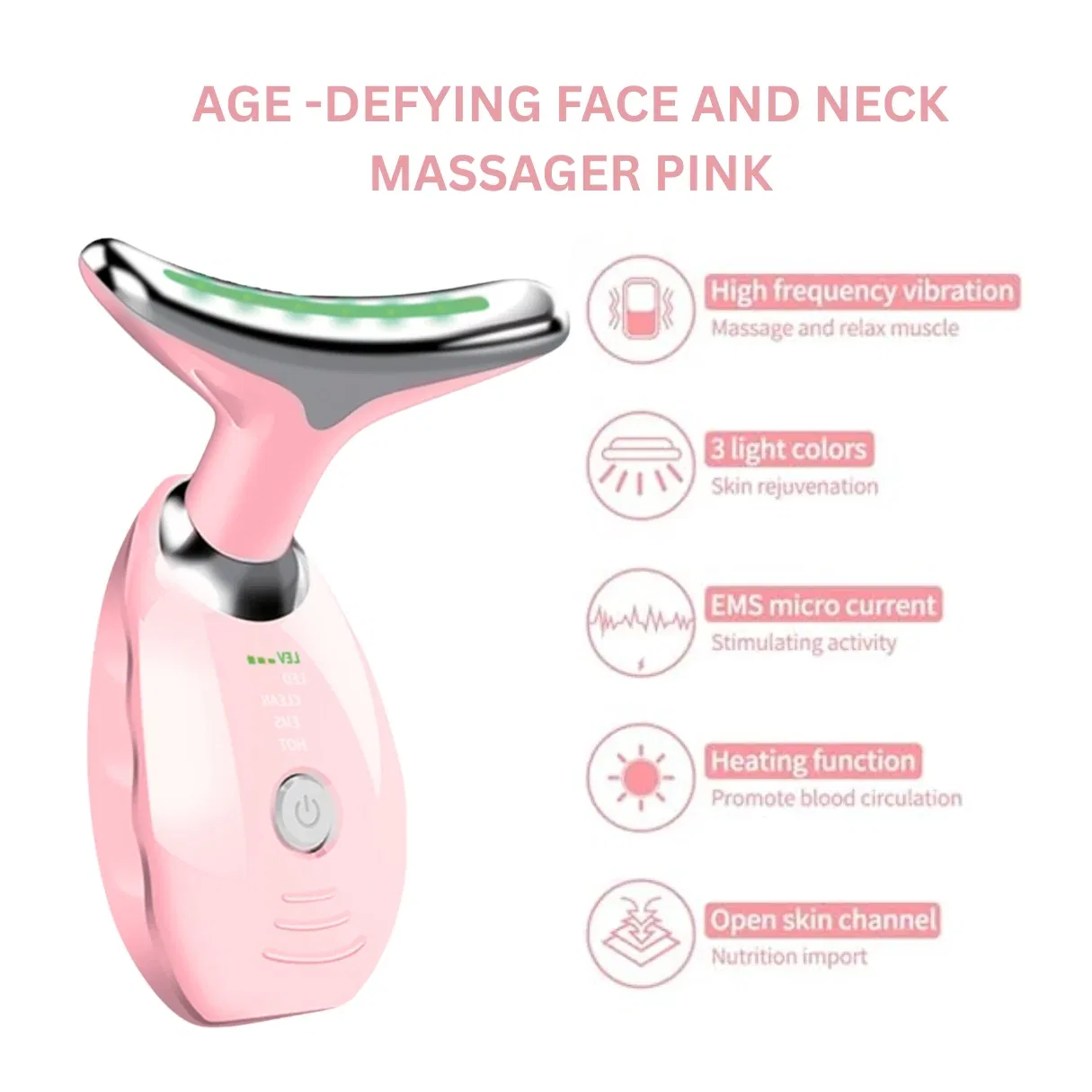 картинка Антивозрастной массажер для лица и шеи ErthSkin, Pink от магазина Одежда+