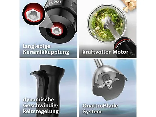 картинка Погружной блендер Bosch MSM4B610 1000W, черный от магазина Одежда+