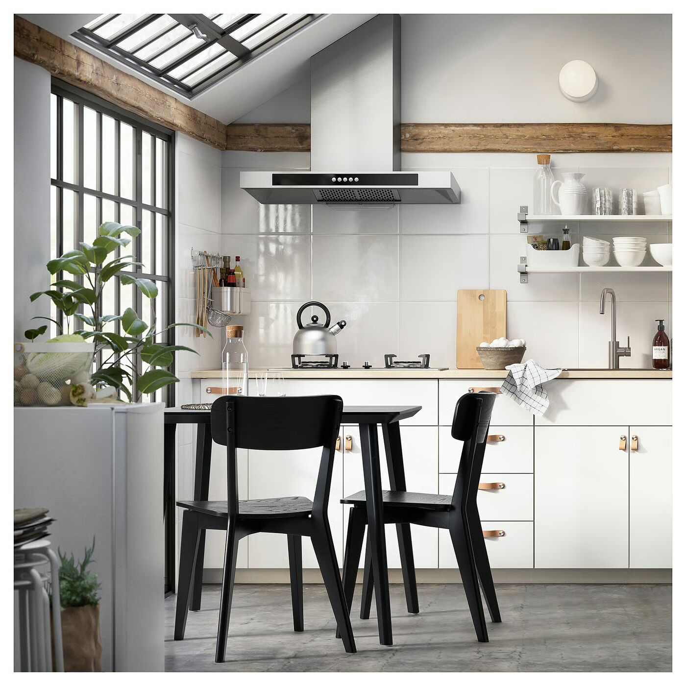 картинка Стол IKEA LISABO, 88х78, черный шпон ясеня от магазина Одежда+