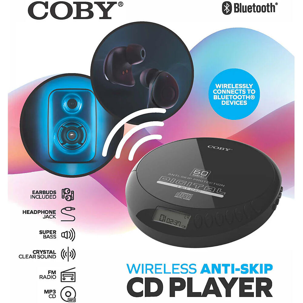картинка Coby CD201BK Portable Rechargeable Anti-Skip CD Player CD201BK от магазина Одежда+