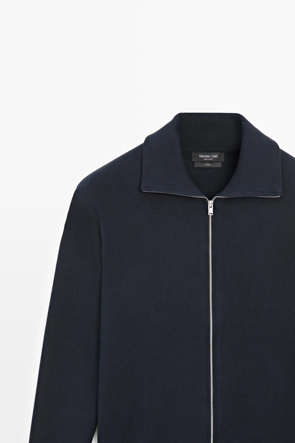 картинка Кардиган Massimo Dutti 100% Cotton Zip-Up Knit, темно-синий от магазина Одежда+