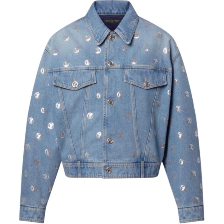 картинка Джинсовая куртка Louis Vuitton Sequin Signature SS26, синий от магазина Одежда+