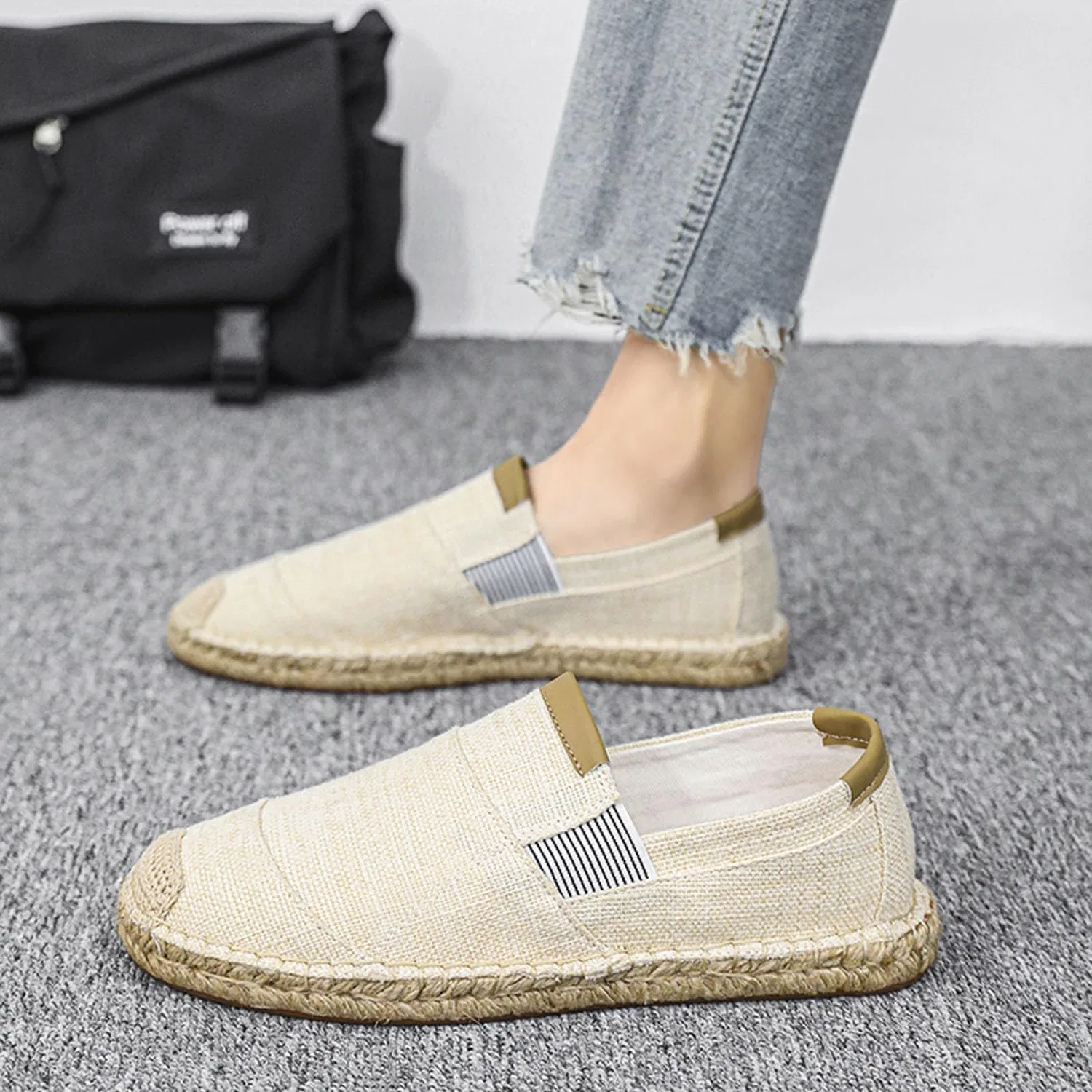 картинка Мужские повседневные льняные туфли-эспадрильи, Beige от магазина Одежда+