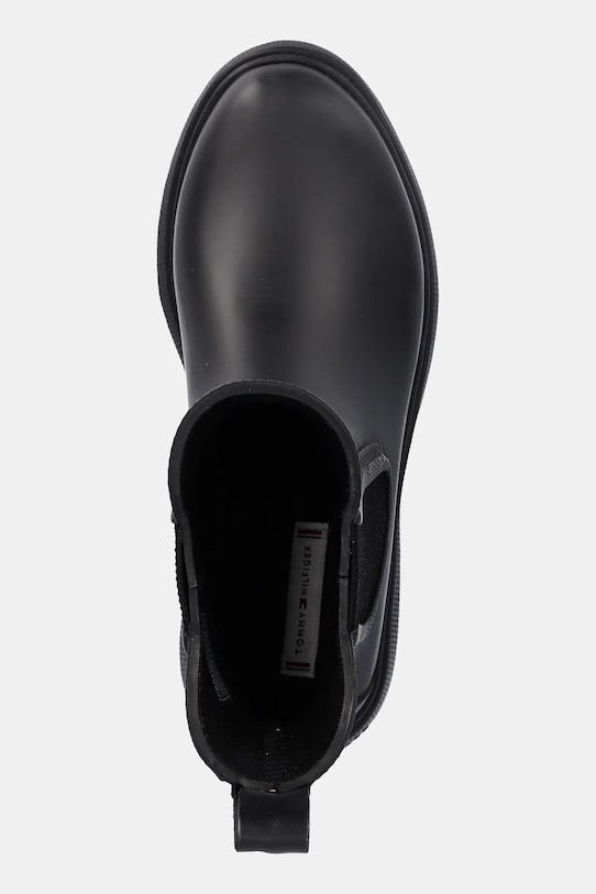 картинка Резиновые сапоги Tommy Hilfiger Rubber Flag Cleated Rainboot, черные от магазина Одежда+
