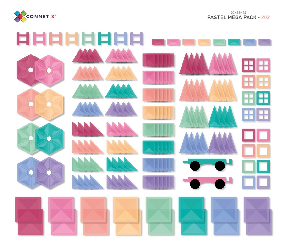 картинка Магнитные блоки Pastel Mega Pack 202 элемента Connetix от магазина Одежда+