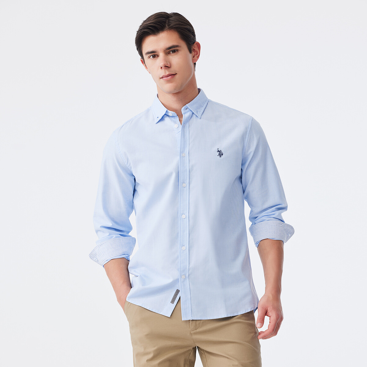 картинка Рубашка мужская U.S. Polo Assn., светло-голубая от магазина Одежда+