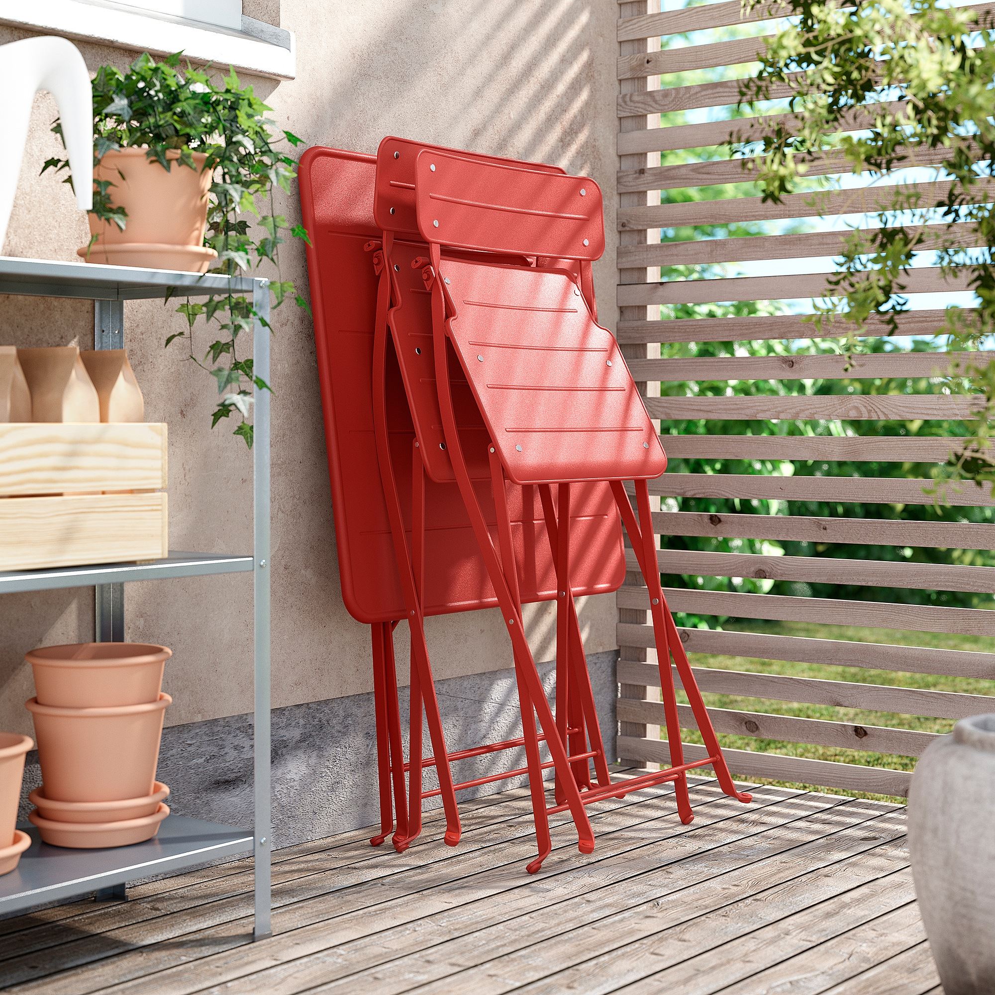 картинка Складной стол SUNDSÖ IKEA, 65x65, красный от магазина Одежда+