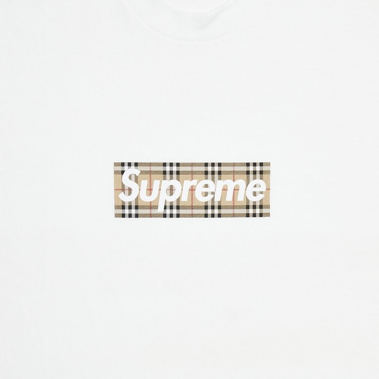 картинка Футболка Supreme x Burberry Box Logo, белый от магазина Одежда+