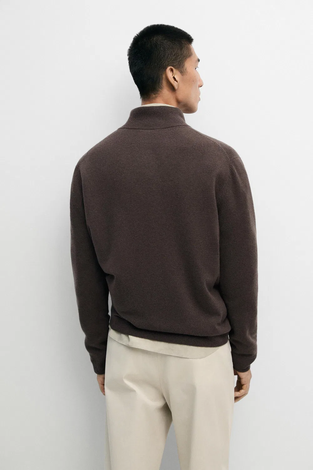 картинка Кардиган Massimo Dutti Wool Blend Zip-detail, коричневый от магазина Одежда+