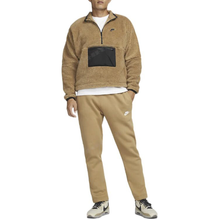 картинка Куртка Nike Club Winter Half-Zip Fleece, коричневая от магазина Одежда+