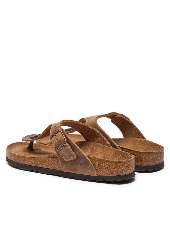 картинка Сланцы Birkenstock Gizeh из нубука, коричневые от магазина Одежда+