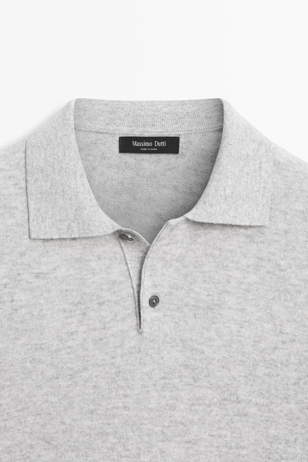 картинка Поло-свитер Massimo Dutti Wool Blend Knit, серый меланж от магазина Одежда+