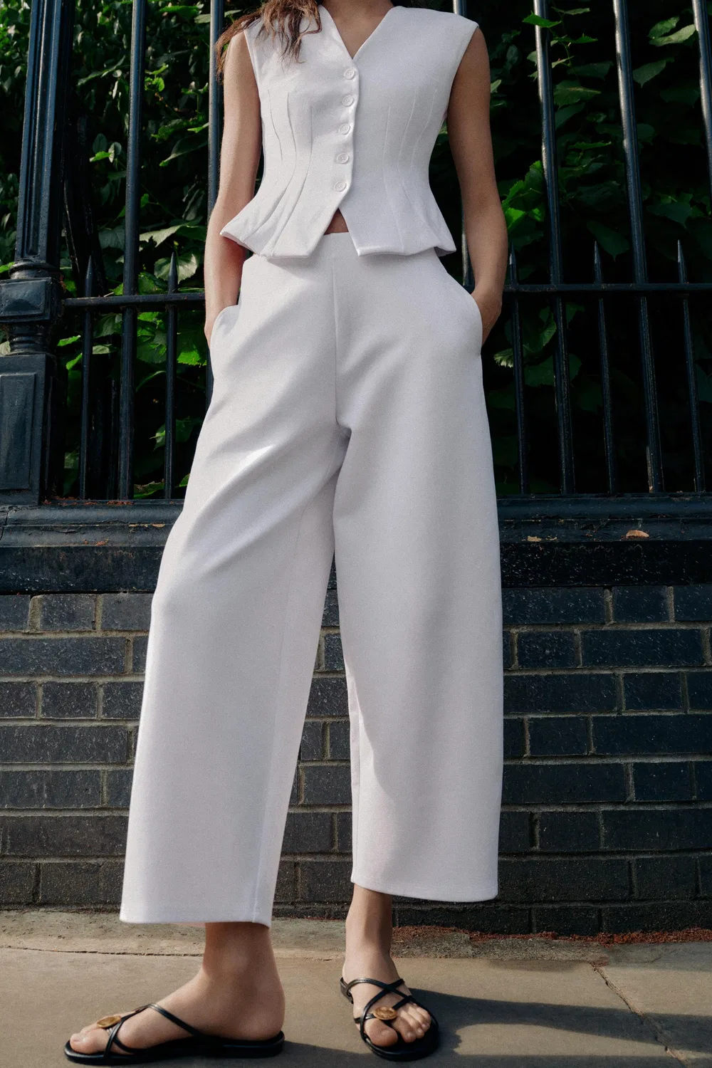 картинка Брюки Balloon Interlock ZARA, White от магазина Одежда+