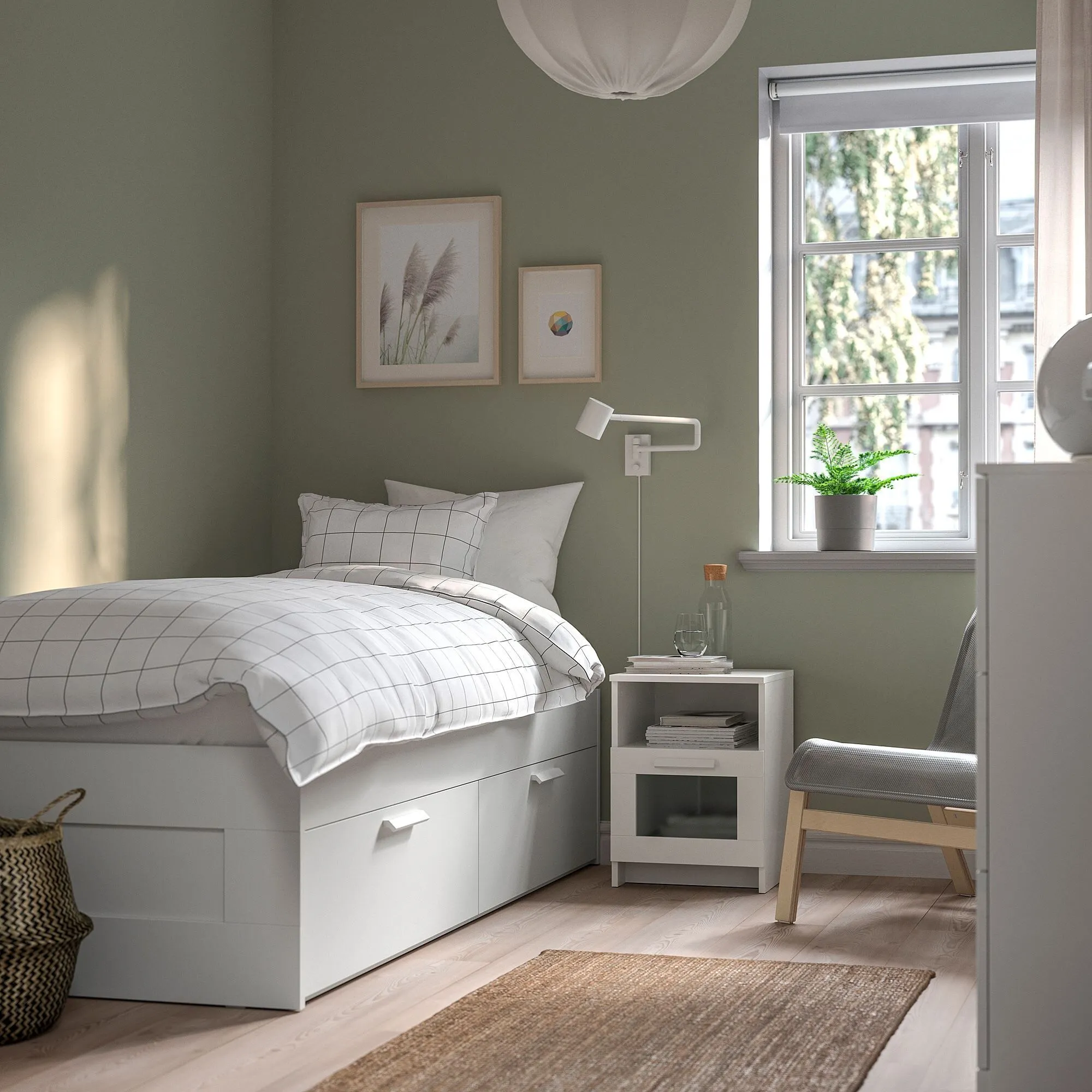 картинка Прикроватная тумба IKEA BRIMNES, 39x41x53 см, белый от магазина Одежда+