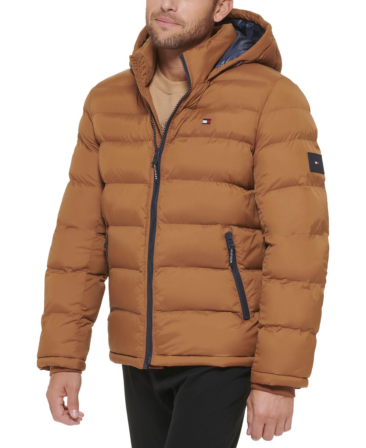картинка Мужской стеганый пуховик Tommy Hilfiger, коричневый от магазина Одежда+
