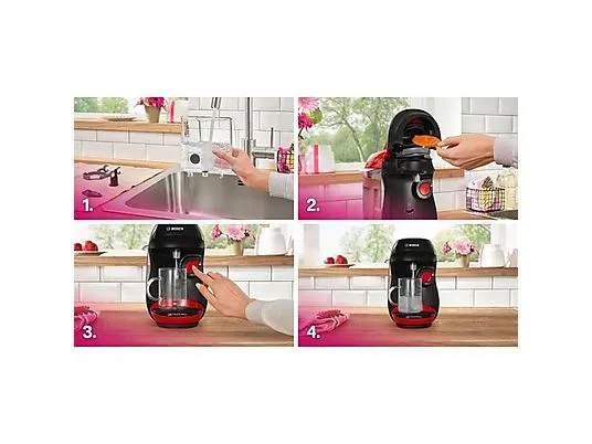 картинка Капсульная кофемашина Bosch Tassimo Happy TAS103E, черный / красный от магазина Одежда+