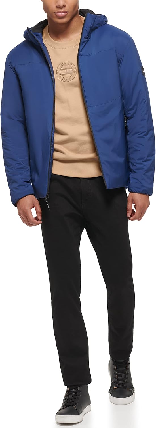 картинка Мужская куртка-дождевик Tommy Hilfiger с эластичным наполнителем, Royal Blue от магазина Одежда+