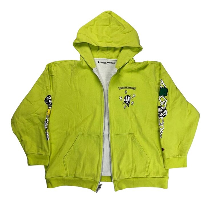картинка Худи Chrome Hearts Matty Boy Link Zip Up, лаймовый от магазина Одежда+