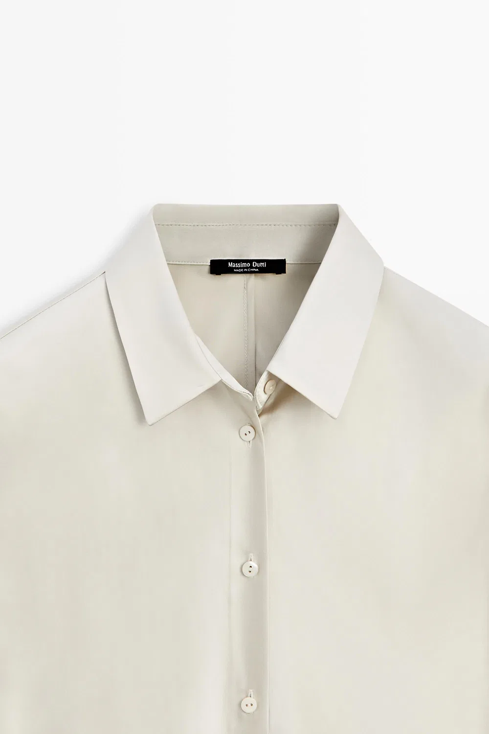 картинка Рубашка Massimo Dutti, атласная, серебряный от магазина Одежда+