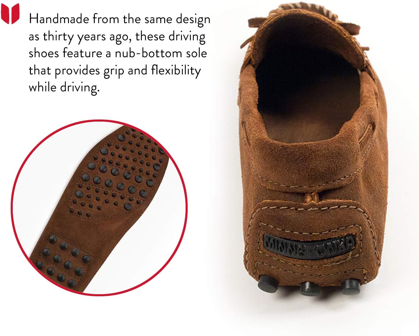 картинка Мужские мокасины Minnetonka из натуральной кожи для вождения, коричневые от магазина Одежда+