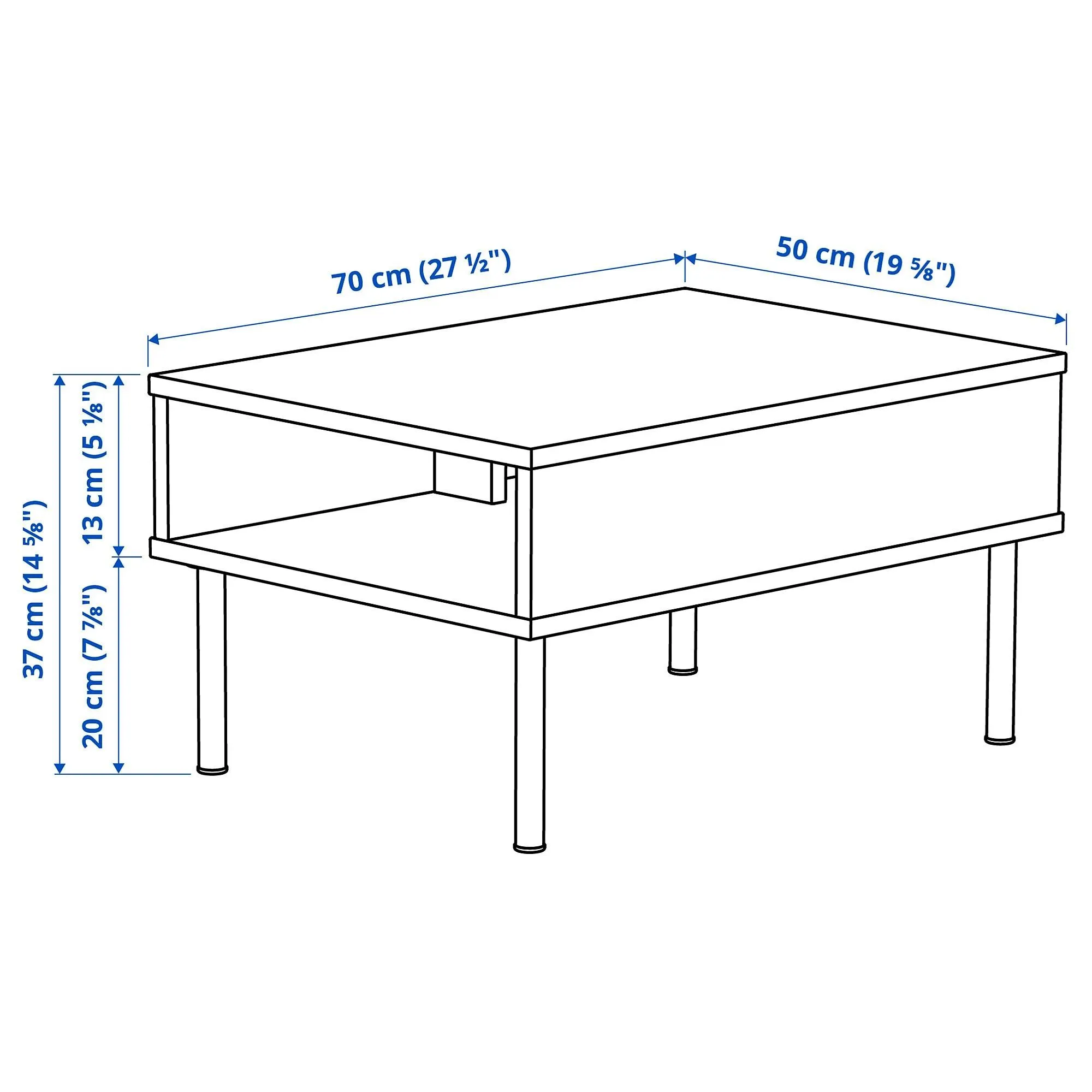 картинка Журнальный столик, антрацит, 70x50 см, TUNSTA IKEA от магазина Одежда+