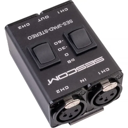 картинка Sescom SES-3PAD-STEREO 2-канальный стереофонический микрофонный аттенюатор от магазина Одежда+