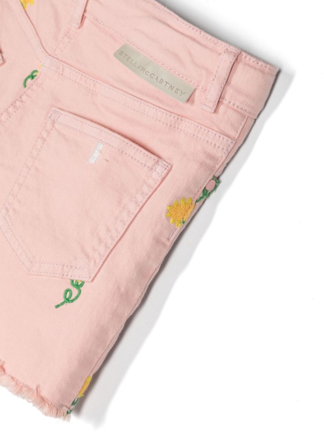 картинка Stella McCartney Kids джинсовые шорты с цветочной вышивкой, розовый от магазина Одежда+