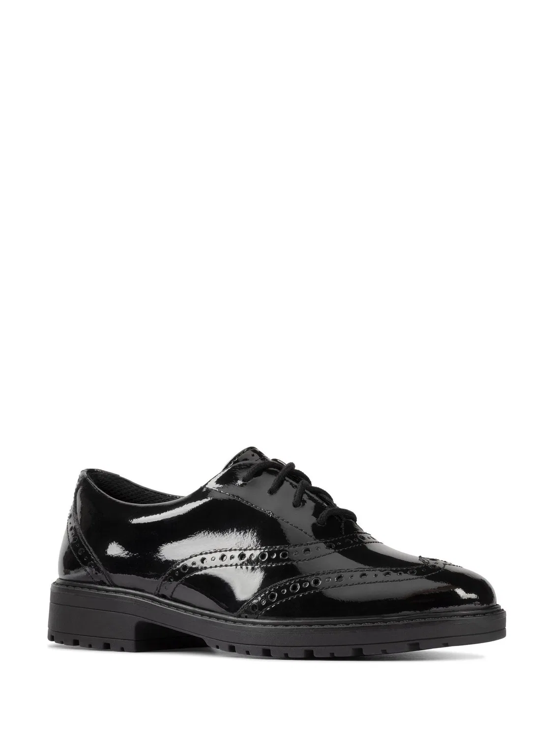 картинка Туфли броги Clarks Loxham, черные, для девочек от магазина Одежда+