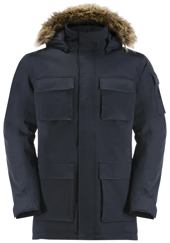 картинка Парка Jack Wolfskin "GLACIER CANYON PARKA", с капюшоном, синий от магазина Одежда+