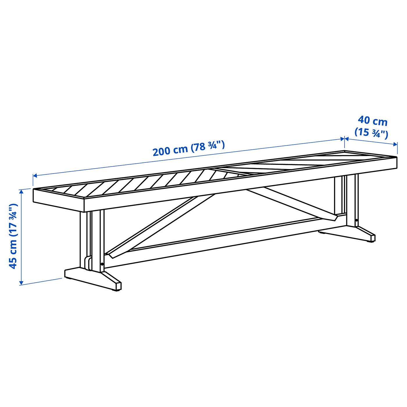 картинка Скамейка, уличная IKEA, 200 см, цвет acacia от магазина Одежда+