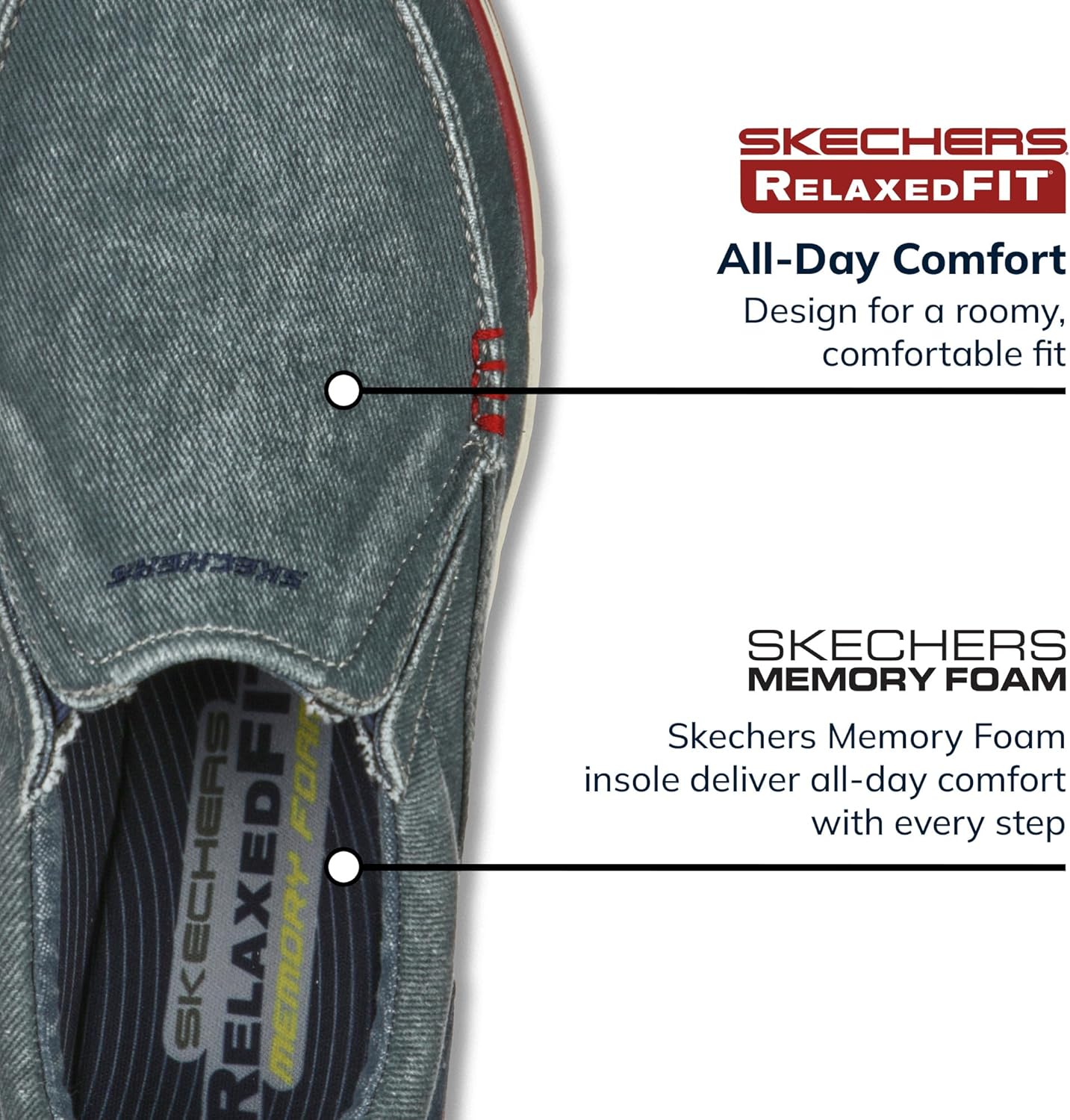 картинка Мужские слипоны Skechers Expected Avillo, темно-синие от магазина Одежда+