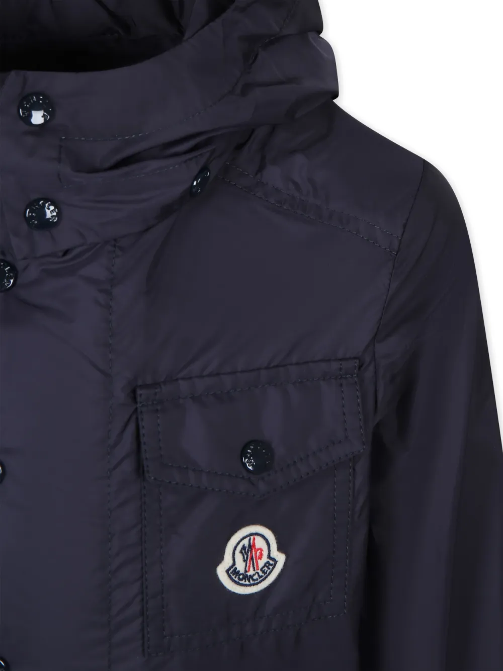 картинка Плащ Lusala с капюшоном Moncler Enfant, синий от магазина Одежда+