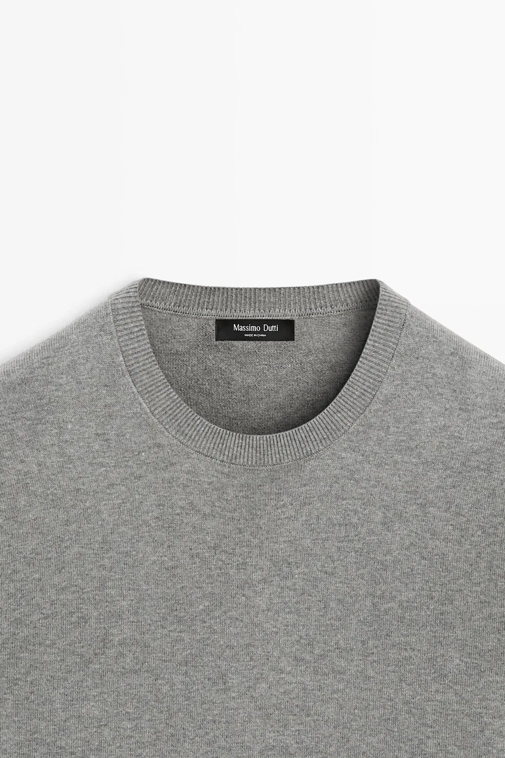 картинка Свитер Massimo Dutti Cotton Blend Knit, антрацитово-серый от магазина Одежда+