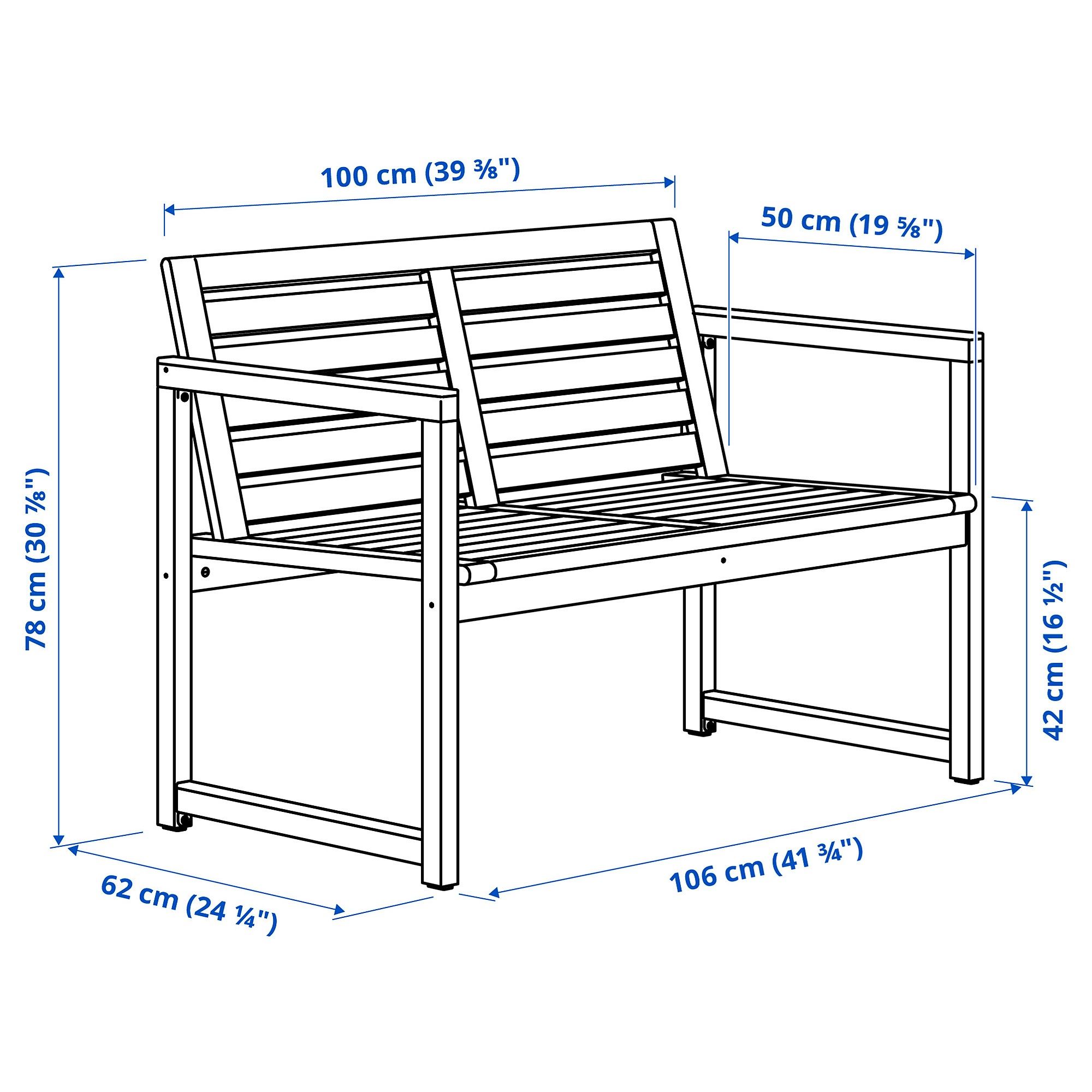картинка Садовый банк NAMMARÖ IKEA, светло-коричневый от магазина Одежда+