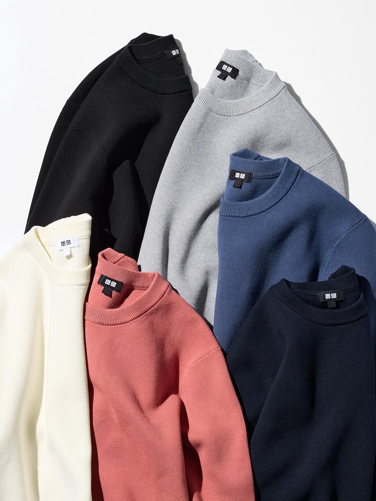 картинка Джемпер Milano Ribed с круглым вырезом Uniqlo, цвет 31 бежевый от магазина Одежда+