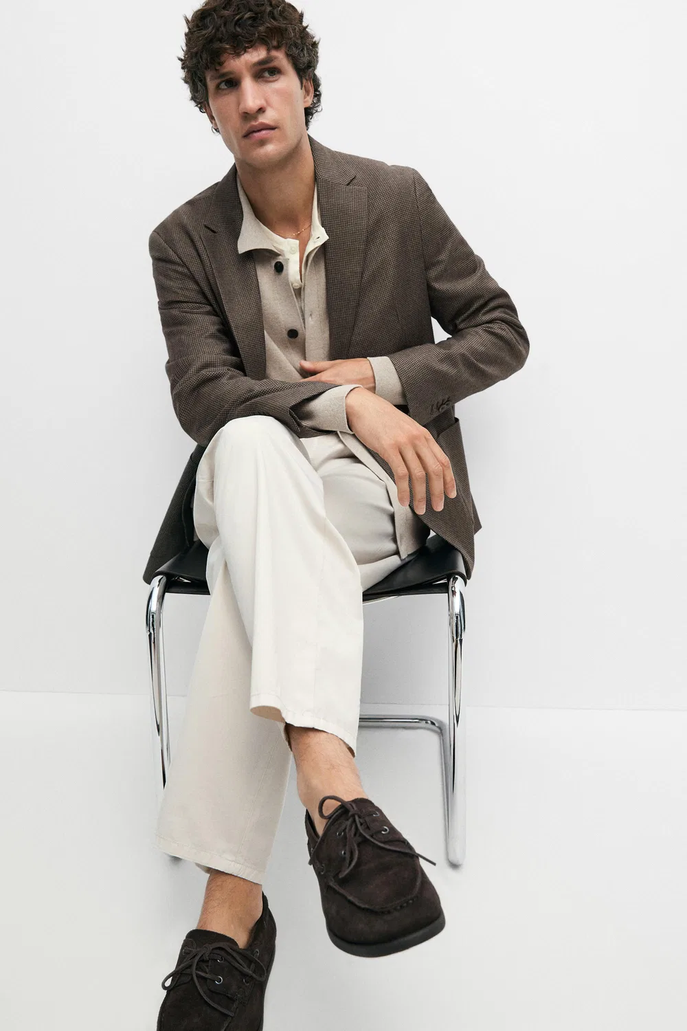 картинка Блейзер Massimo Dutti, с декоративными карманами, коричневый от магазина Одежда+
