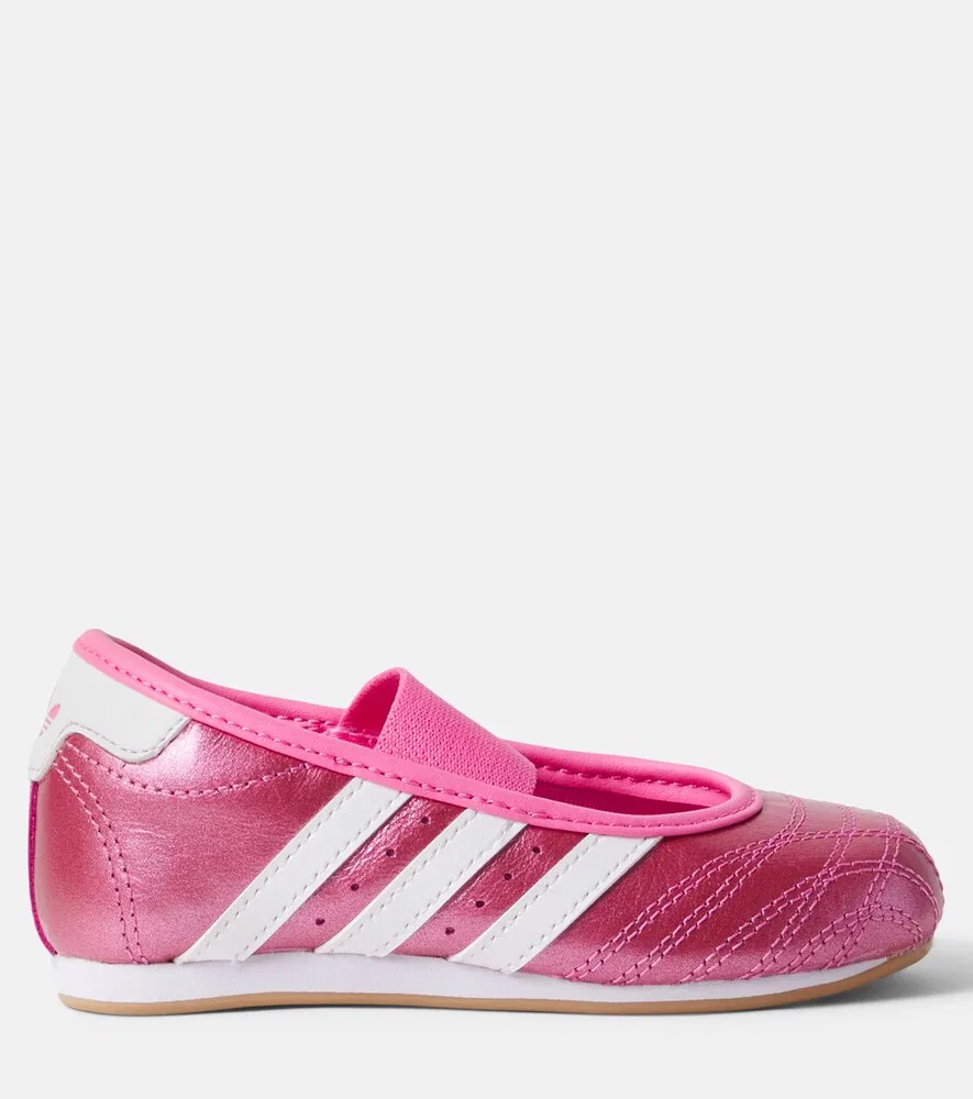 картинка Металлические кожаные балетки Мэри Джейн Adidas Originals Kids, розовый от магазина Одежда+