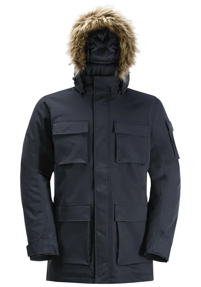 картинка Парка Jack Wolfskin "GLACIER CANYON PARKA", с капюшоном, синий от магазина Одежда+