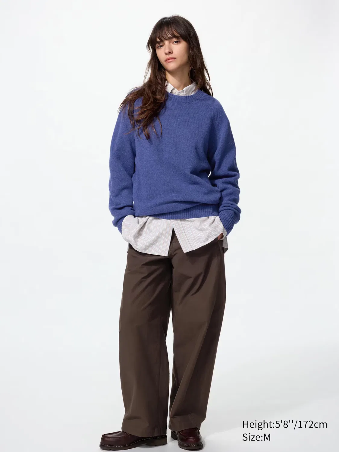 картинка Свитер Uniqlo из овечьей шерсти, круглый вырез, темно-синий от магазина Одежда+