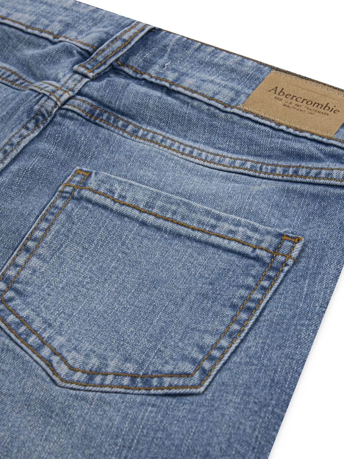 картинка Джинсы с высокой посадкой, широкие штанины Abercrombie & Fitch, синий от магазина Одежда+