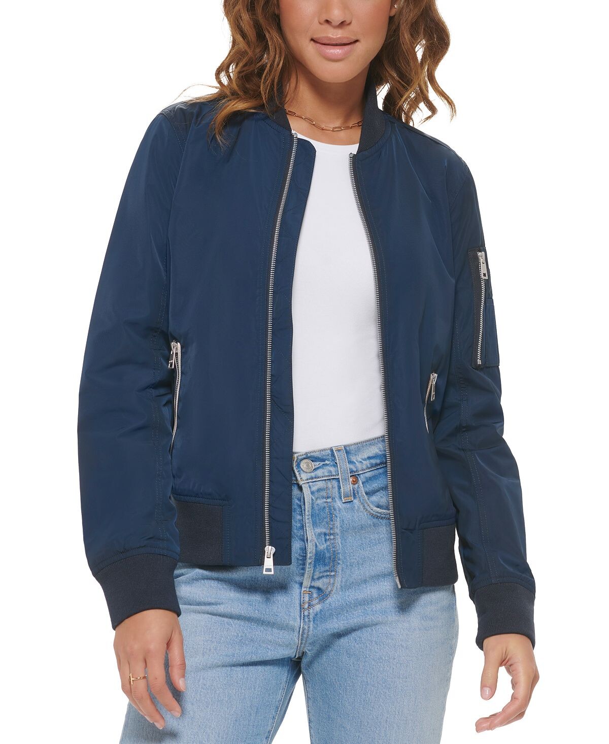 картинка Женская куртка-бомбер с застежкой-молнией Levi's, синий от магазина Одежда+