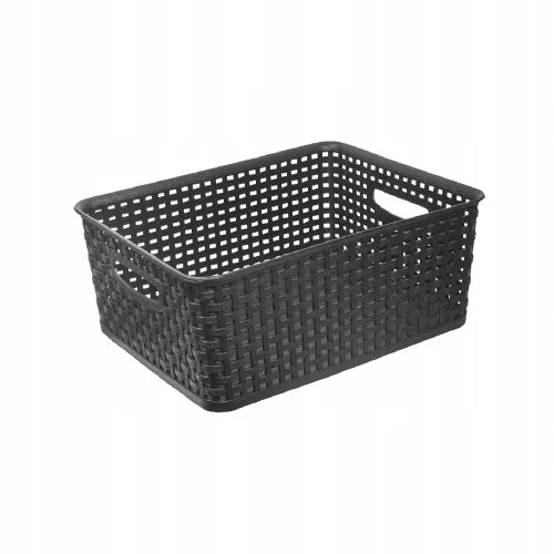 картинка Стеллаж с 3 корзинами Rattan BRANQ, Anthracite от магазина Одежда+