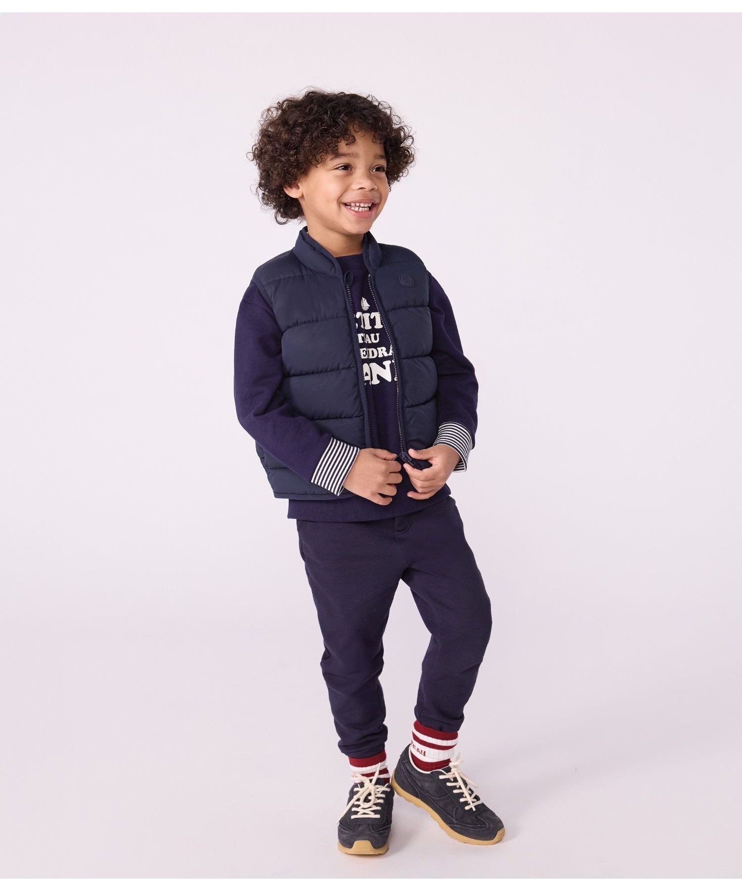 картинка Двусторонний жилет Petit Bateau, Navy/Light Yellow от магазина Одежда+