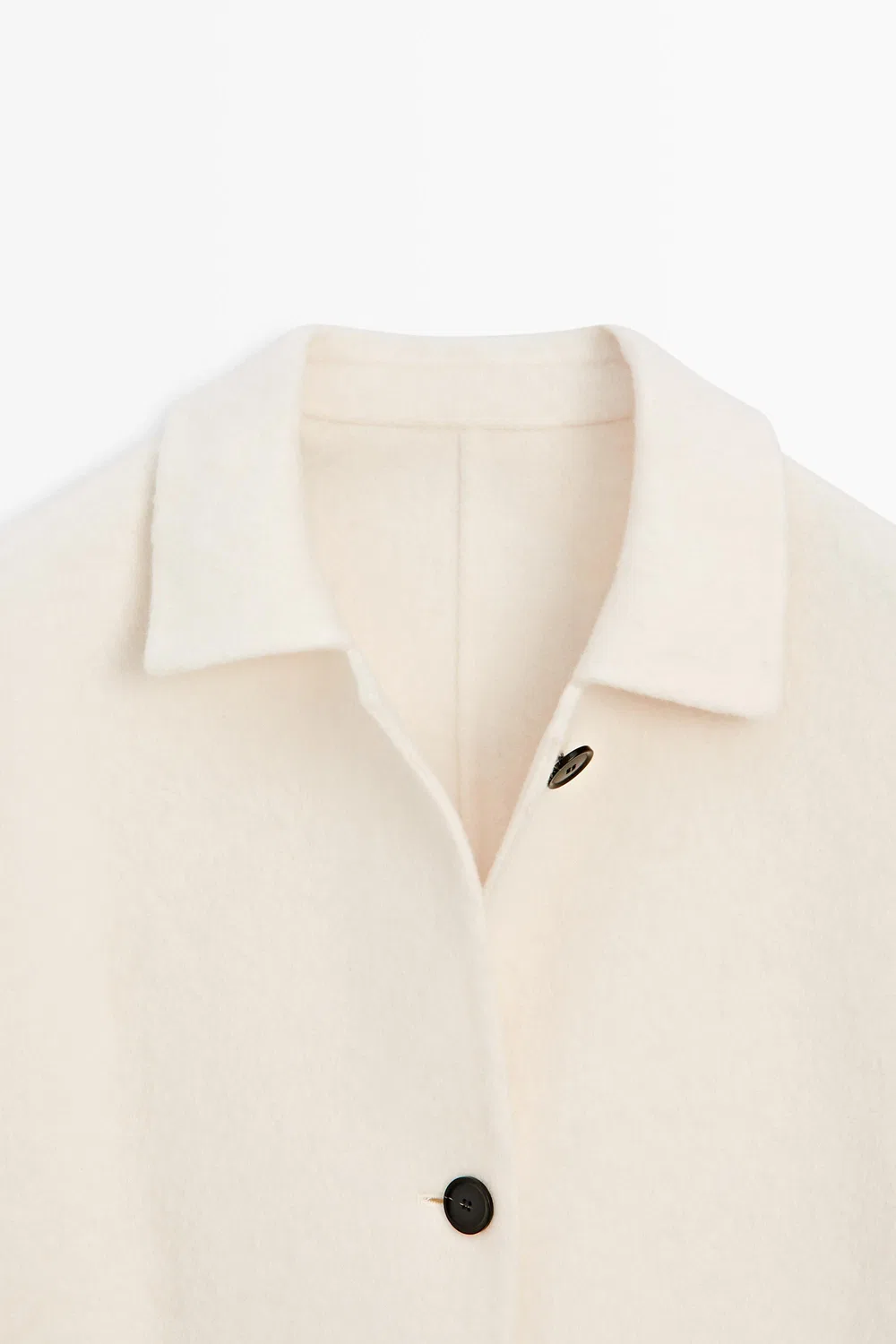 картинка Пальто Massimo Dutti Medium Single-breasted Wool Blend, кремовый от магазина Одежда+